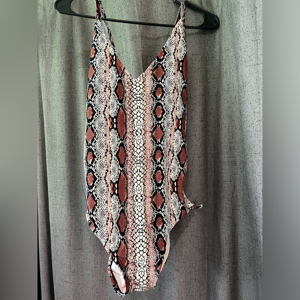 Kona sol snake skin one piece bathing suit